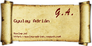Gyulay Adrián névjegykártya